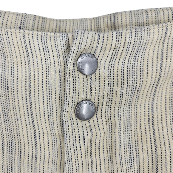 Rag & Bone Cargo Shorts Linen Beige Tan Stripe High Rise Short 10 - Picture 2 of 6